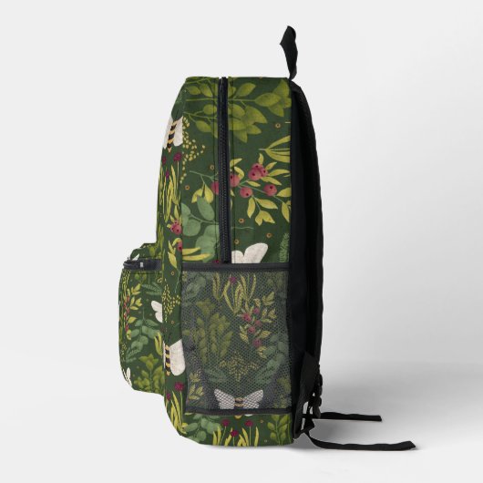 Bees and Foliage Backpack プリントバックパック (右)
