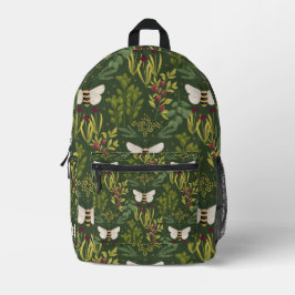 Bees and Foliage Backpack プリントバックパック