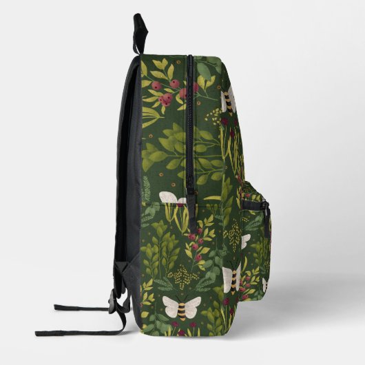 Bees and Foliage Backpack プリントバックパック (左)
