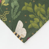 Bees and Foliage Fleece Blanket フリースブランケット (角)