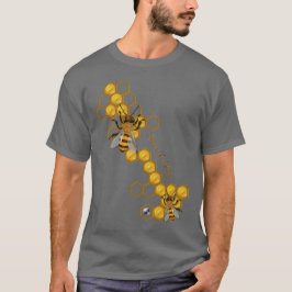 Bees and Honey mit Bienen und Honigwaben Tシャツ