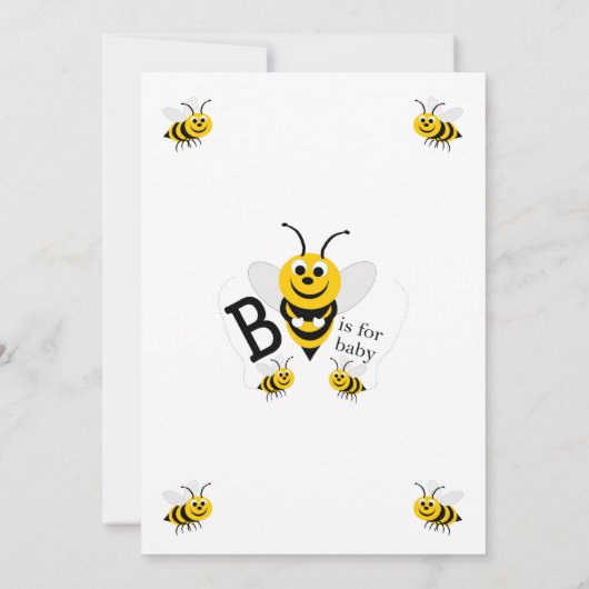 Bees Baby Shower 招待状 (裏面)