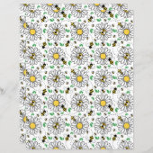 Bees & Daisies Scrapbook Paper (正面/裏面)