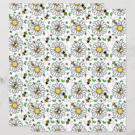 Bees & Daisies Scrapbook Paper
