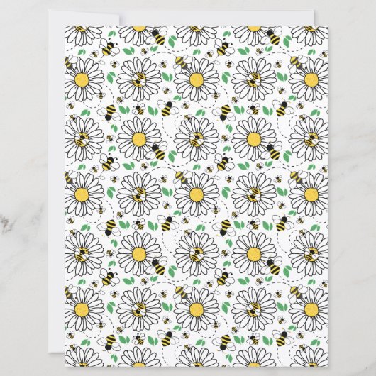 Bees & Daisies Scrapbook Paper (裏面)