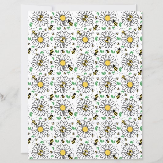 Bees & Daisies Scrapbook Paper (裏面)