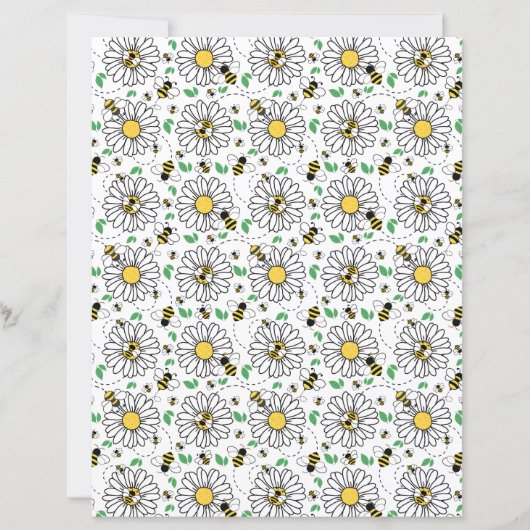 Bees & Daisies Scrapbook Paper (正面)