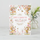 Bees fairy kids  Birthday Invitation 招待状 (スタンド正面)