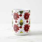 Bees floral pattern  コーヒーマグカップ (中央)