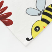 Bees floral pattern  フリースブランケット (角)