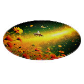 Bees' Golden Pollen Burst Joy Design カッティングボード (角)