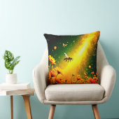 Bees' Golden Pollen Burst Joy Design クッション (椅子)