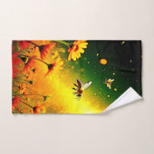 Bees' Golden Pollen Burst Joy Design バスタオルセット (ハンドタオル)