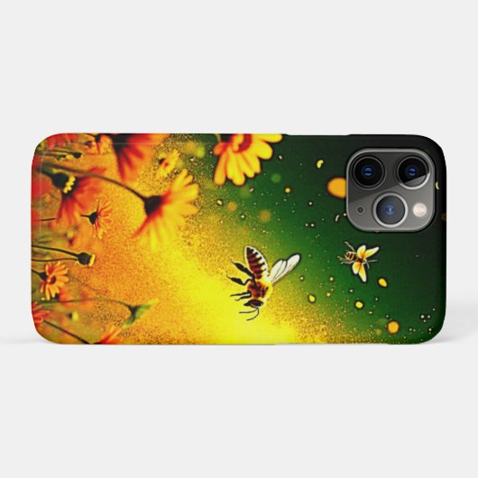 Bees' Golden Pollen Burst Joy Design Case-Mate iPhoneケース (裏面(横))