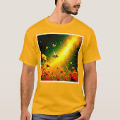 Bees' Golden Pollen Burst Joy Design Tシャツ (正面)