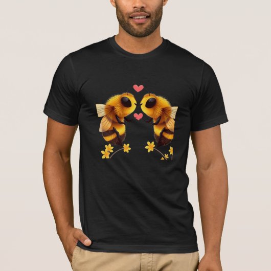 BEES IN LOVE-Bella+キャンバスショートスリーブTシャツ Tシャツ (正面)