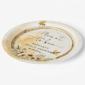 Bees Knees ハニービー フラワー ブライダル シャワー ペーパープレート (アングル)