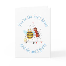 Bee's knees and ant's pants Valentine's card