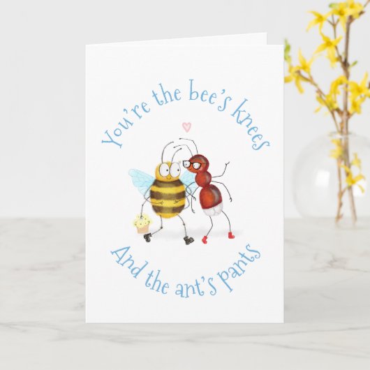 Bee's knees and ant's pants Valentine's card カード (黄色い花)