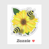 Bee's Lunch Date on Yellow Flower シール (シート)