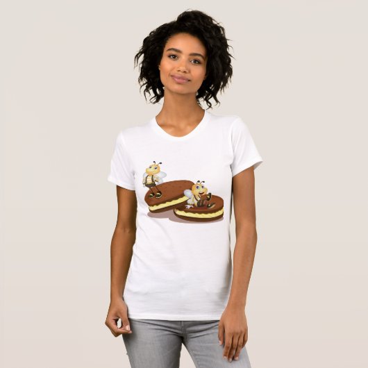 Bees On Two Biscuits Womens T-Shirt Tシャツ (正面フル)