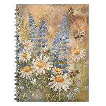 Bees on Wildflowers Notebook by PS自然デザイン