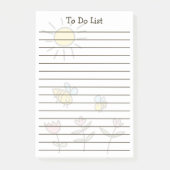 Bees & Sun & Flowers Post-it®ノート ポストイット (正面)