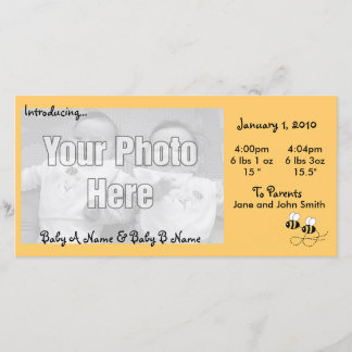 Bees Twins写真誕生のお知らせ 案内状