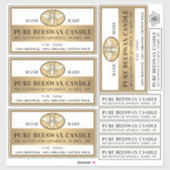 Beeswaxキャンドルマットホワイトまたは透明な金ゴールドビー シール (シート)