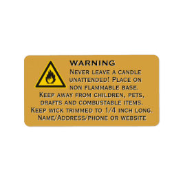 Beeswaxキャンドル警告金ゴールドラベル ラベル