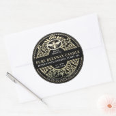 Beeswax Candle Heraldic Bee Product Label ラウンドシール (封筒)