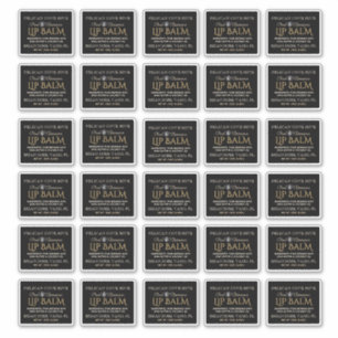 Beeswax Lip Balm Labels 2.125インチx 1.75インチブラック金ゴールド シール