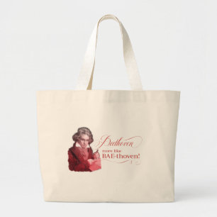 Beethoven BAEthoven Classical Composer Pun ラージトートバッグ