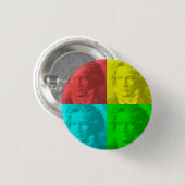 Beethoven Portrait In Squares 缶バッジ (正面&裏面)