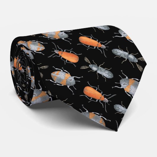 Beetle bug insect pattern neck tie ネクタイ (ロール)