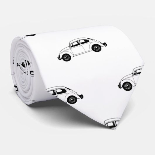 Beetle Car Motif Graphic Print Pattern ネクタイ (ロール)