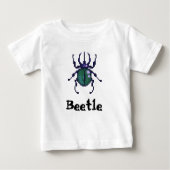 Beetle green pixel art ベビーTシャツ (正面)