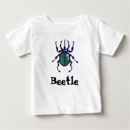 Beetle green pixel art ベビーTシャツ