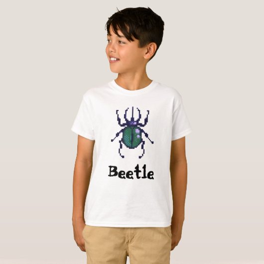 Beetle green pixel art tシャツ (正面フル)