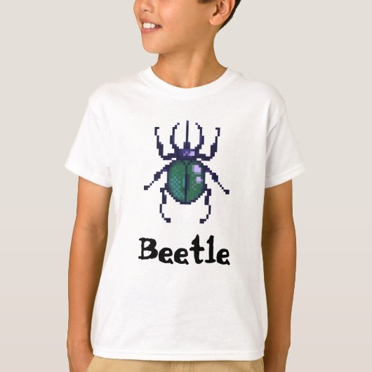 Beetle green pixel art tシャツ (正面)