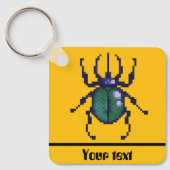 Beetle green pixelart  キーホルダー (正面)