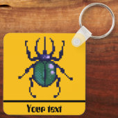 Beetle green pixelart  キーホルダー (裏面)