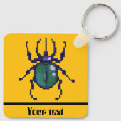 Beetle green pixelart  キーホルダー (裏面)