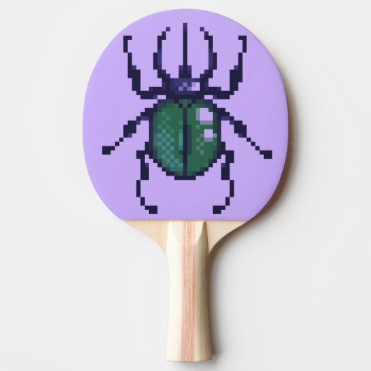 Beetle green pixelart 卓球ラケット (正面)