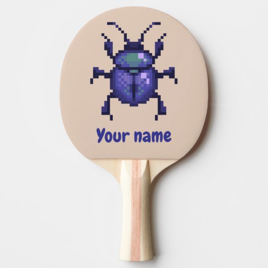 Beetle kever, purple pixelart 卓球ラケット (正面)