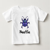 Beetle purple pixel art ベビーTシャツ (正面)