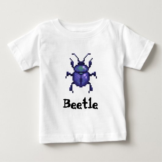Beetle purple pixel art ベビーTシャツ (正面)