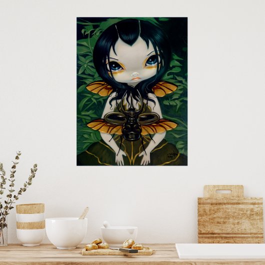 Beetle Wings gothic fairy Art Print ポスター (キッチン)