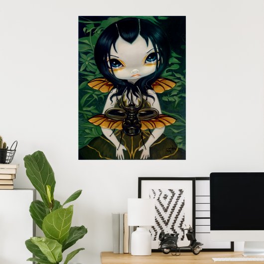 Beetle Wings gothic fairy Art Print ポスター (ホームオフィス)