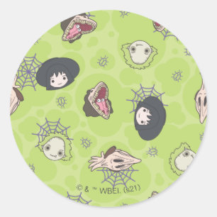 Beetlejuice   Cute Chibi Toss Pattern ラウンドシール